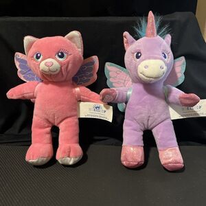 Build A Bear Mini Angel Cat Plush Pink & Purple Unicorn W/wings 5”